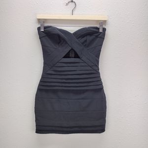 Tobi black sweetheart strapless bandage cutout top